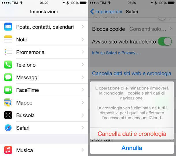 Pulizia delle app